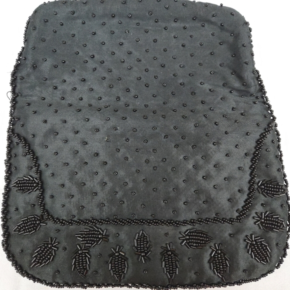 Vintage Rare Black Beaded Evening Bag Made in Hong Kong - Picture 3 of 9